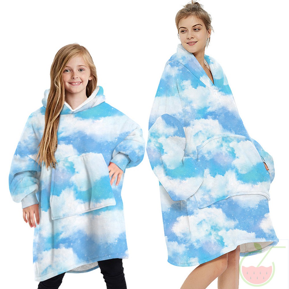 Hchai shop FAST Blanket Hoodie Sweatshirt Oversized TV Blanket Wearable Blanket Super Warm Soft Cozy Fleece Hooded Sweater for Kid/Adult