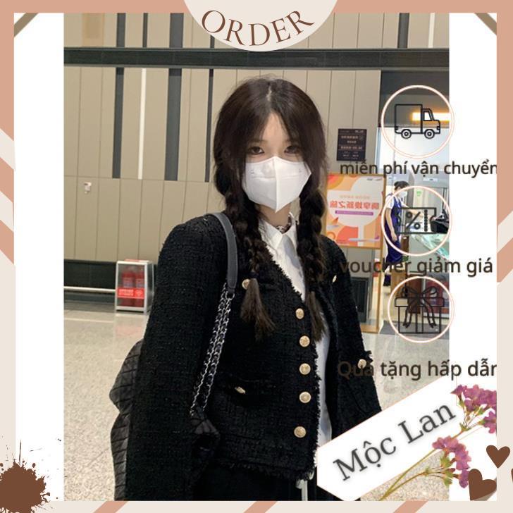 (MộcLan ORDER) Áo dạ tweed cúc đồng phong cách sang chảnh thu đông