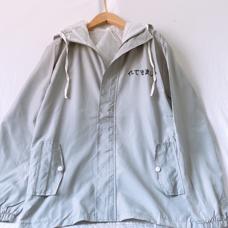 Áo khoác nữ chất dù, áo khoác gió form rộng unisex 2 lớp siêu dày đẹp in hình sói