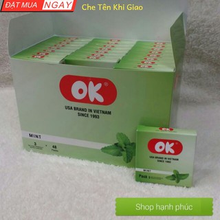 Combo 10 hộp bao cao su ok hương bạc hà - chính hãng 30c