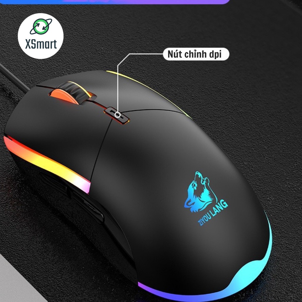 Chuột Máy Tính Có Đèn Led Đổi Màu V7 Gaming Mouse, Chỉnh DPI, Siêu Bền, Kết Nối Laptop PC, Sử Dụng Đèn Quang Học