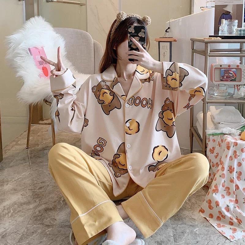 BỘ PIJAMA DÀI DỄ THƯƠNG QUẢNG CHÂU , ĐỒ BỘ COTTON TIỂU THƯ DỄ THƯƠNG | BigBuy360 - bigbuy360.vn