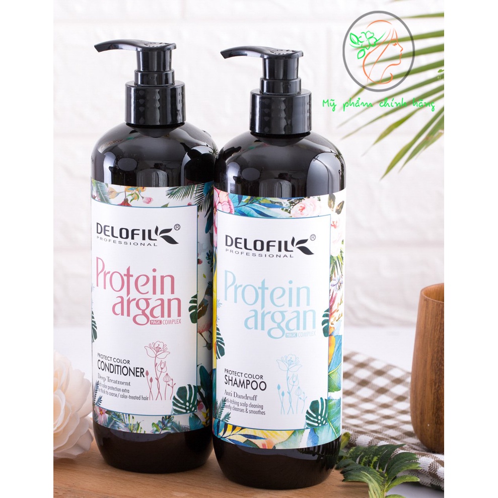 Bộ dầu gội, xả DELOFIL ngăn ngừa gàu, siêu mềm mượt và phục hồi giữ màu dung tích 500ml