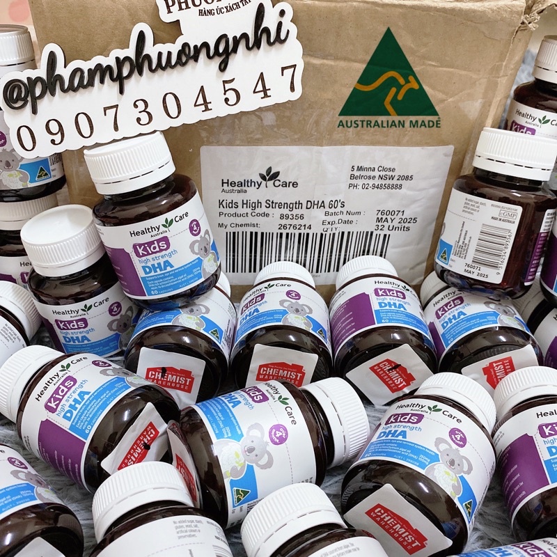 HÀNG CHUẨN AIR MUA TẠI ÚC - VIÊN UỐNG BỔ SUNG CANXI VÀ DHA HEALTHY CARE 60 VIÊN