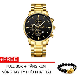 Đồng hồ nam FNGEEN dây kim loại cao cấp máy chống nước + Pin