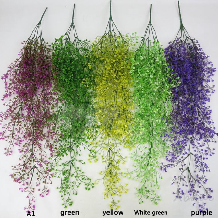 Cành rủ rong biển, rủ chuông dài 80cm-Dùng để cắm giỏ ốp, giỏ treo,trang trí tường cỏ-Hoa lụa Minh Hòa