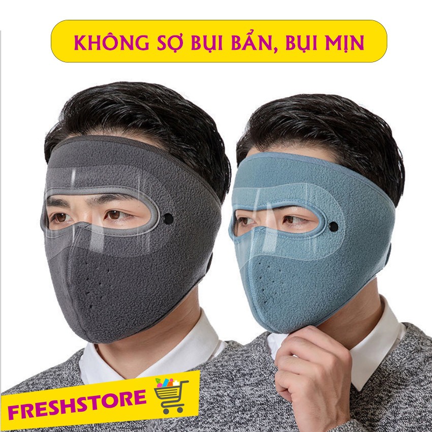 Khẩu Trang Ninja Nin Ja Nam Nữ Vải Nỉ Che Kín Mặt Mắt Chống Bụi Chống Nắng Chống Rét Có Kính KTN01KHNX - Freshstore | BigBuy360 - bigbuy360.vn