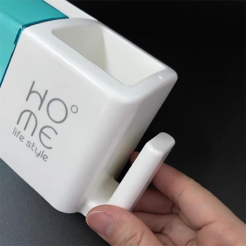 Giá treo bàn chải kem đánh răng và ly cốc tiện lợi mẫu mới HOME gắn tường không cần khoan đục tiết kiệm không gian