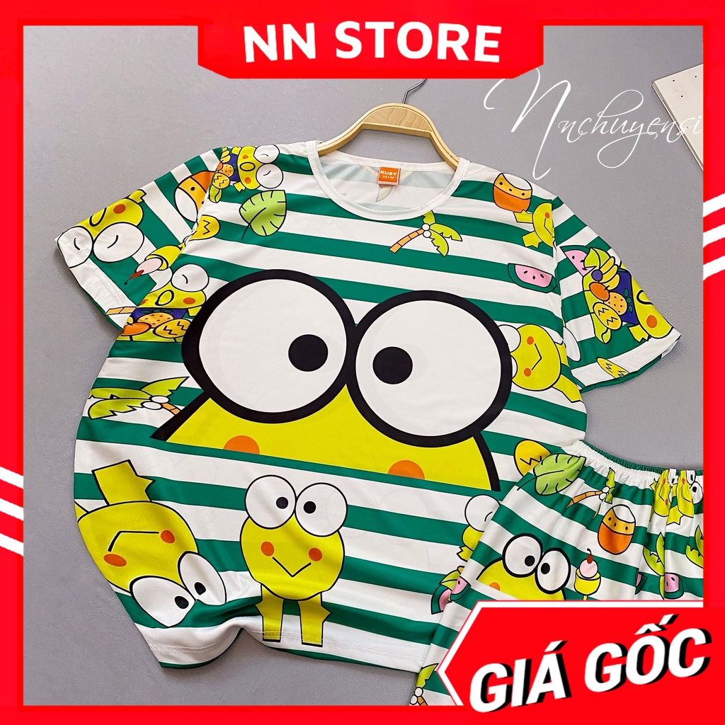 Đồ bộ hoạt hình form rộng đến 70kg vải mềm mịn mát đồ unisex bò sữa doremon gấu brown pikachu báo hồng DBRBD FULL SIZE