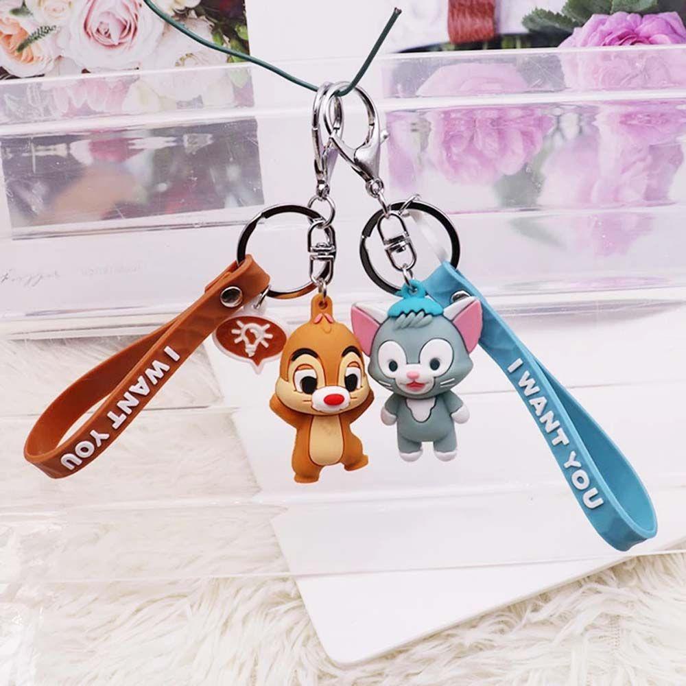 Fallforbeauty Móc Khóa Silicon Hình Chú Sóc Hoạt Hình Đáng Yêu