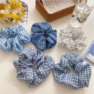 Dây buộc tóc scrunchies biển xanh