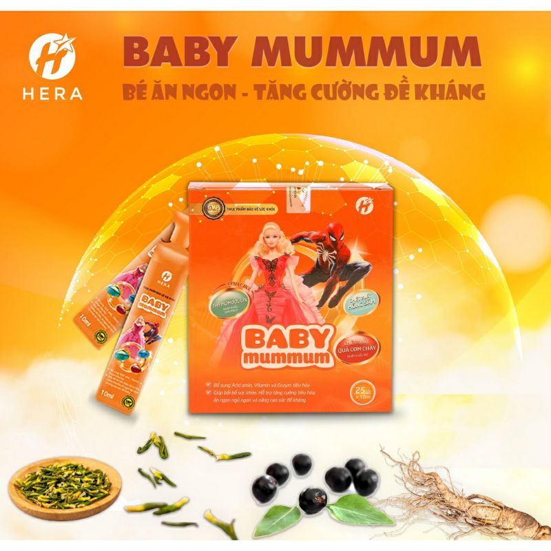 Siro Ăn Ngon cho bé Baby Plus Mumum Hera Chính Hãng Tăng Cân Tự Nhiên ăn ngon ngủ ngon hết biếng ăn tăng đề kháng