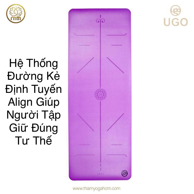 Thảm Yoga CAO CẤP UGO Chuyên Nghiệp Cao Su Tự Nhiên Hai Mặt Chống Trượt