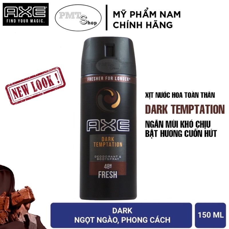 Xịt nước hoa toàn thân nam AXE Dark Temptation 150ml
