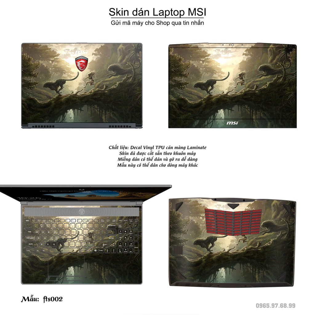 Skin dán Laptop MSI in hình Fantasy (inbox mã máy cho Shop)