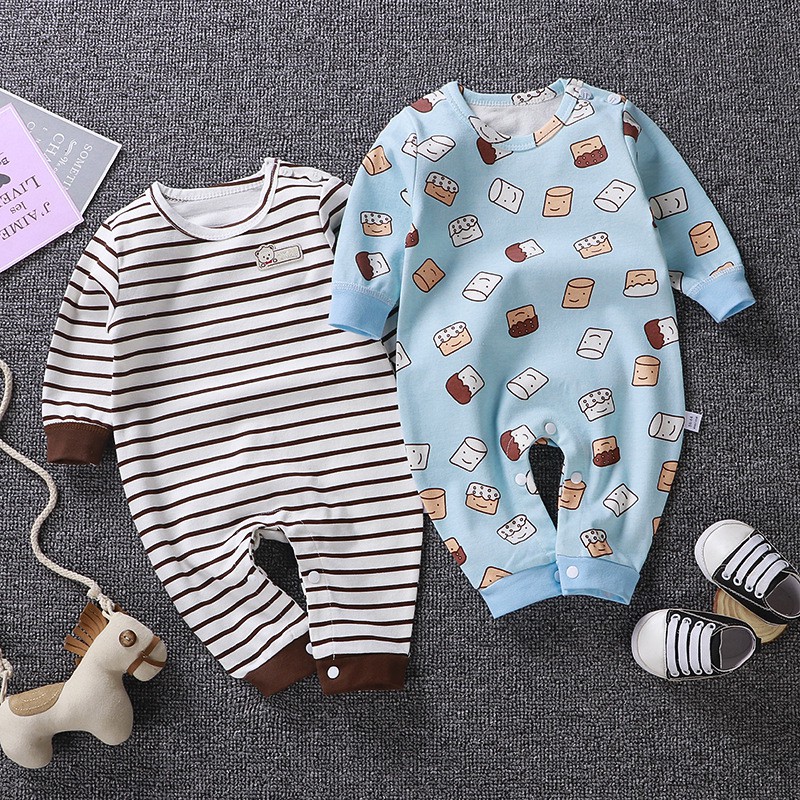 Áo liền quần tay dài cho bé trai &amp; gái sơ sinh