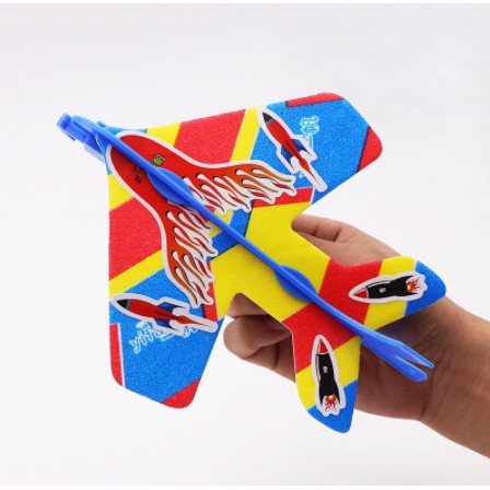 Máy bay xốp bắn ná trợ lực có đèn led – Đồ chơi cho bé giải trí vận động ngoài trời