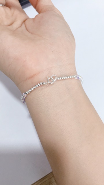 Lắc tay pha lê Swarovski Úc + bi bạc 925 siêu xinh siêu mỏng lấp lánh