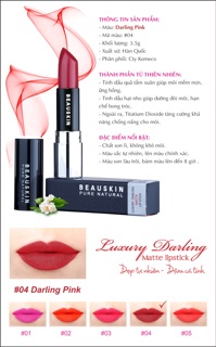 Son Lì BEAUSKIN Luxury Darling Matte Liptick
