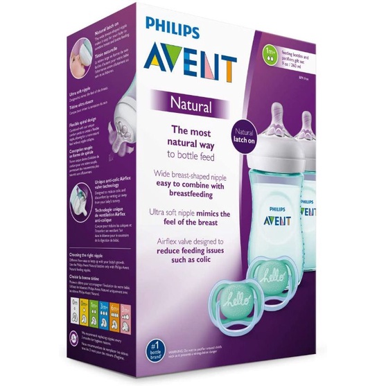 (3 size) Bình sữa cổ rộng Avent 120ml, 260ml, 330ml