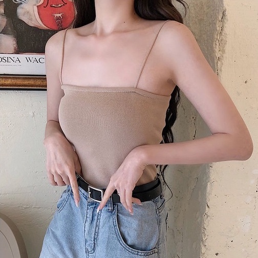 Áo hai dây ZHELIHANGFEI vải dệt kim quyến rũ thời trang dành cho nữ