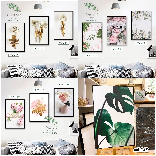 Khung tranh canvas cỡ 40x60, hình hoa lá ( tranh kèm khung y hình ), Giá bán 1 tranh