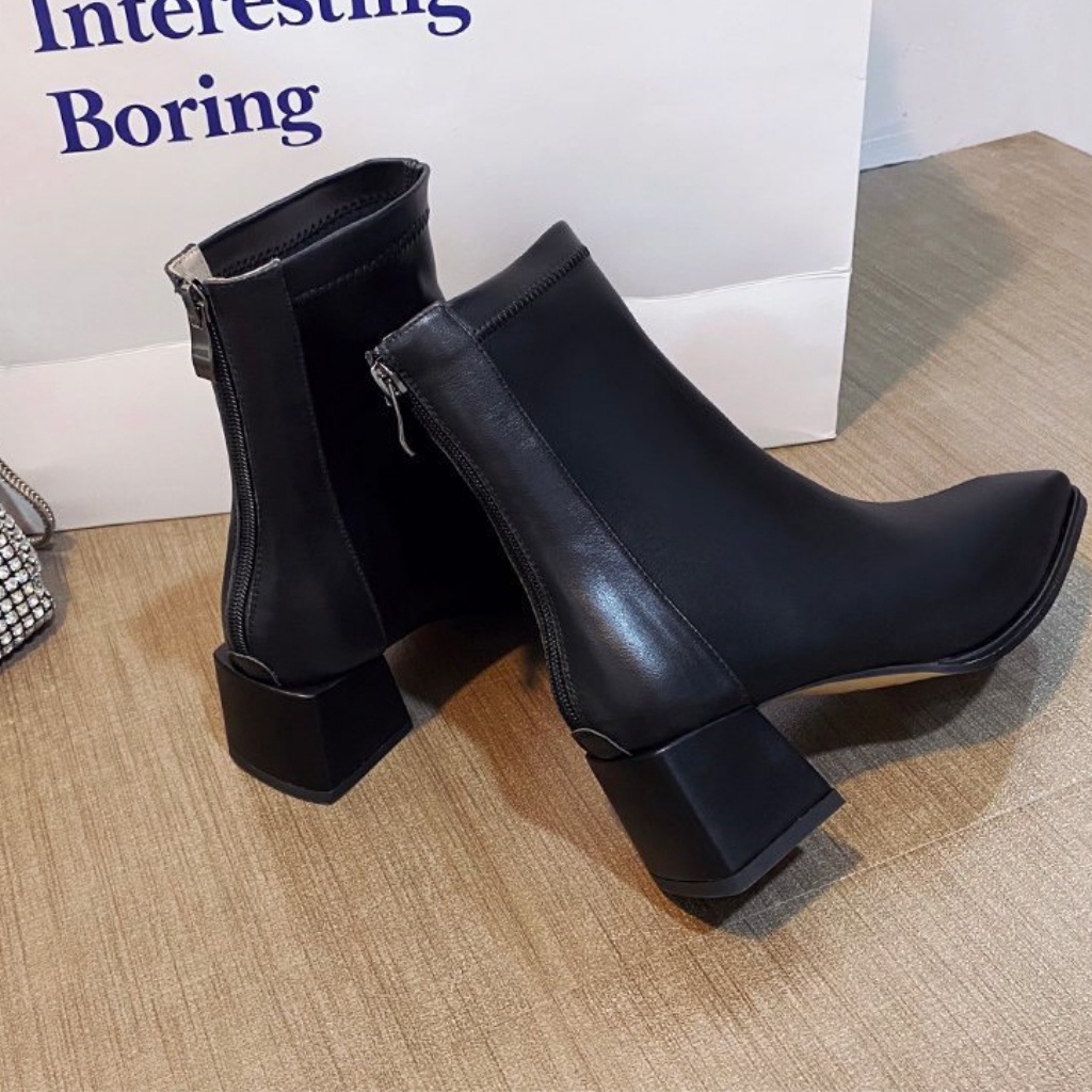 Giày boot da mềm nữ cổ cao khoá sau 5 phân cao cấp - BCC002 | BigBuy360 - bigbuy360.vn