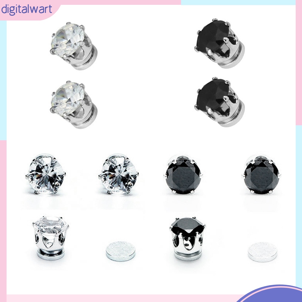 Đôi khuyên tai nam châm đính đá lấp lánh cá tính xinh xắn dành cho nữ