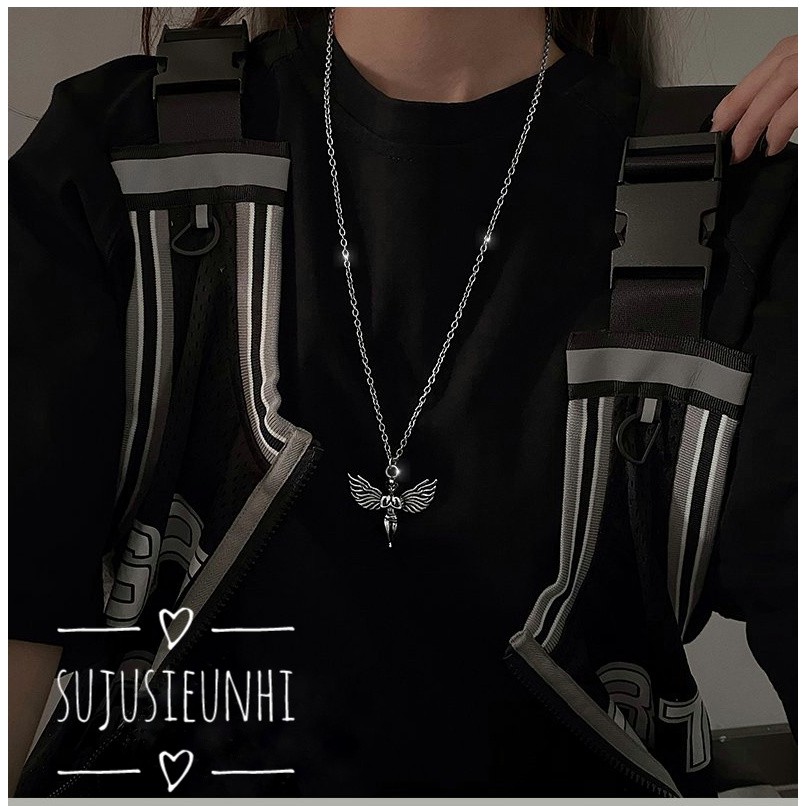 Vòng cổ unisex Angel necklace mặt thiên thần giang cánh