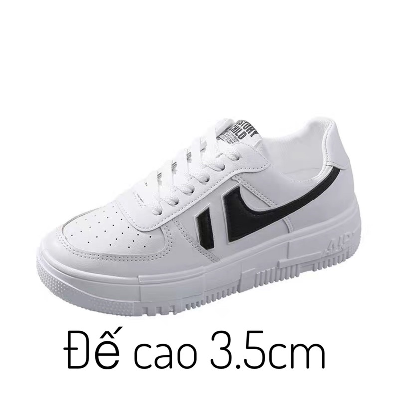 Giày thể thao nữ thời trang đế bánh mì cao 4cm độn đế nâng chiều cao nhẹ nhàng dây buộc