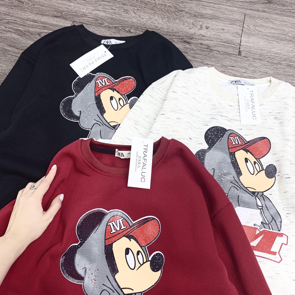 Áo nỉ mickey tay dài cho nữ HOT trend năm nay đủ size 3 màu