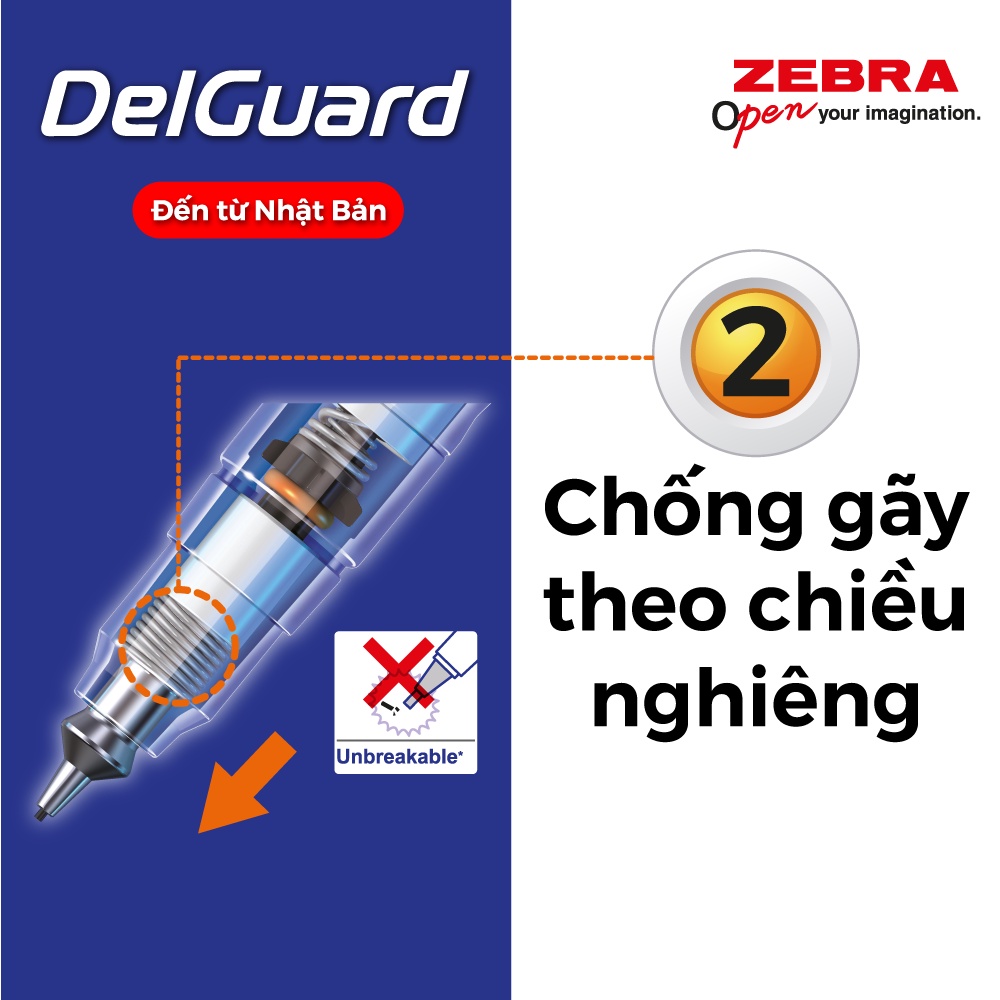 Viết Chì bấm không gãy Zebra Delguard Light 0.5mm [Chính hãng]