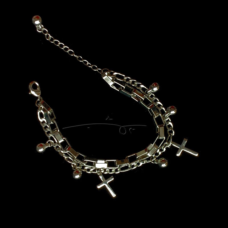 Vòng Tay Mặt Hai Cây Thánh Giá Phong Cách Thời Trang Cổ Điển