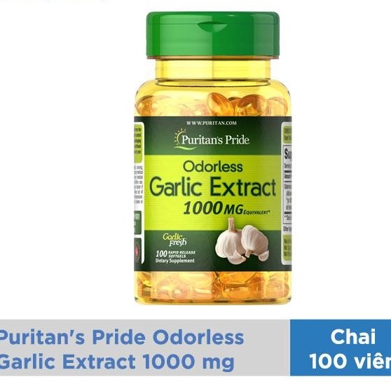 Viên uống tinh dầu tỏi Puritan Garlic 1000mg 100v- Mỹ