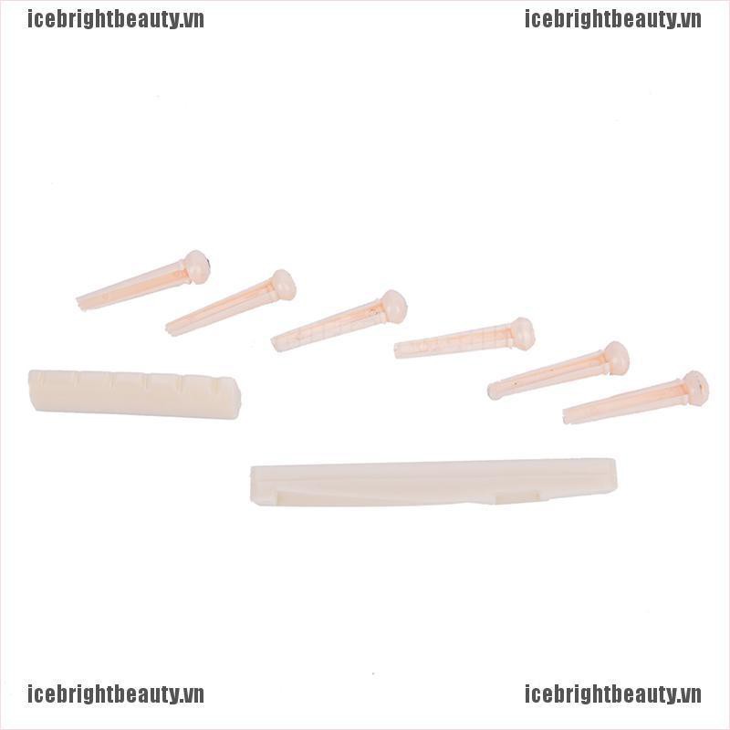 Bộ Ngựa Đàn 6 Chốt + Yên + Ngựa Đàn Màu Đen / Trắng Chuyên Dụng Cho Guitar Acoustic