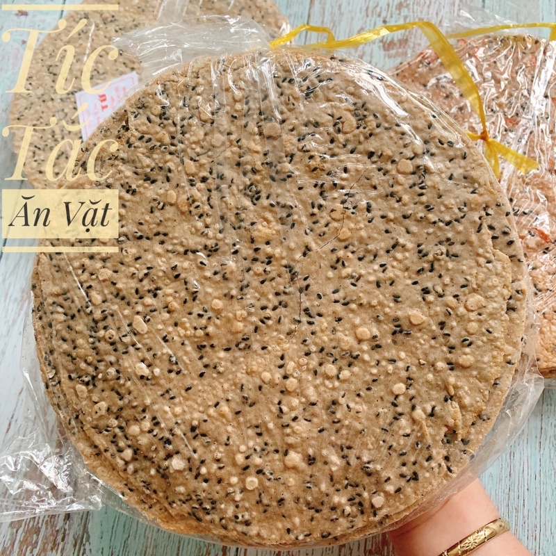 Bịch 10 Cái Bánh Đa Tép - Bánh Đa Mè Dừa Thơm Ngon Béo Giòn Rụm - Bánh Tráng Nướng Đặc Sản Tây Ninh