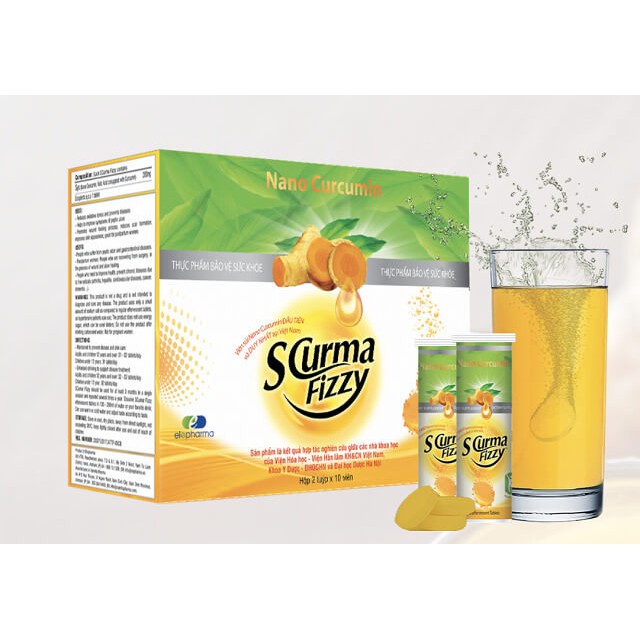Viên Sủi Hướng Đích SCurma Fizzy chuyên dùng cho viêm loét, trào ngược dạ dày, ức chế vi khuẩn HP