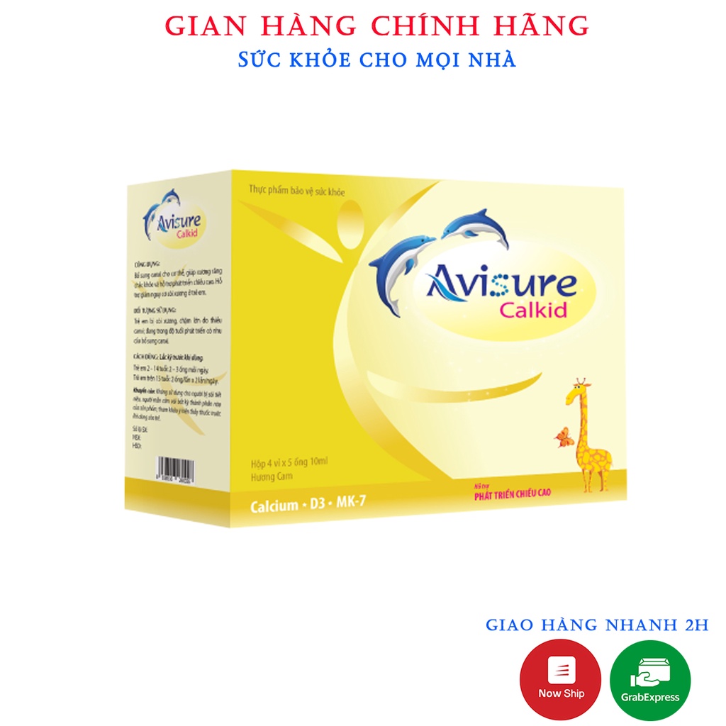 Avisure Calkid - Canxi Nano, Viên Uống Bổ Sung Canxi, Giúp Xương Răng Chắc Khỏe, Phát Triển Chiều Cao Cho Trẻ