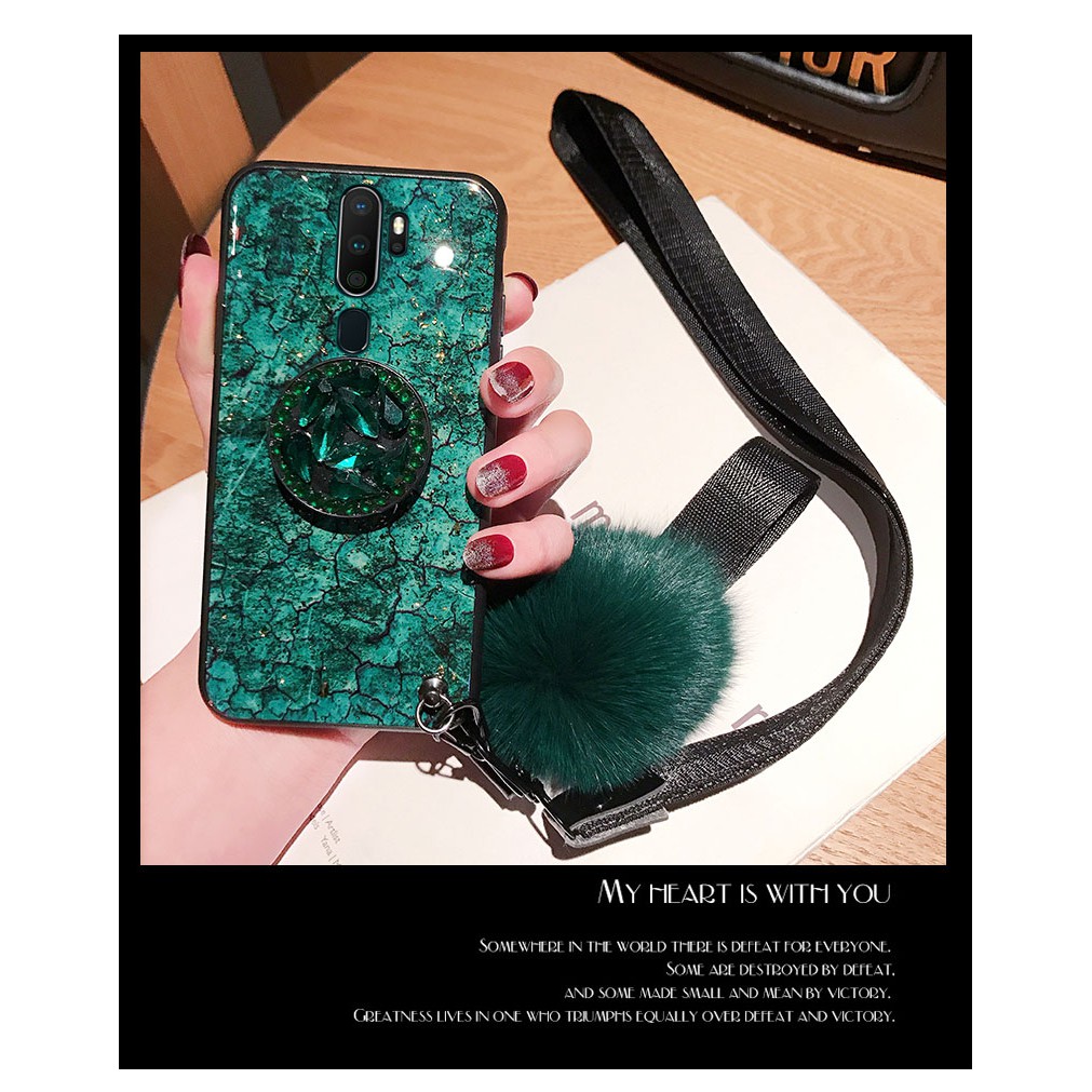 Ốp điện thoại mềm kèm nhẫn đỡ và dây đeo tiện dụng cho OPPO A9 A5 2020 | BigBuy360 - bigbuy360.vn