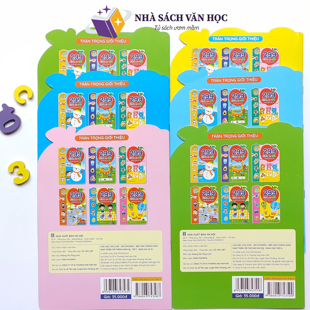 Sách - 299 Stickers Bóc Dán Thông Minh - Phát Triển Trí Tuệ Cảm Xúc EQ, CQ, IQ, Logic Dành Cho Trẻ 2+ Tuổi