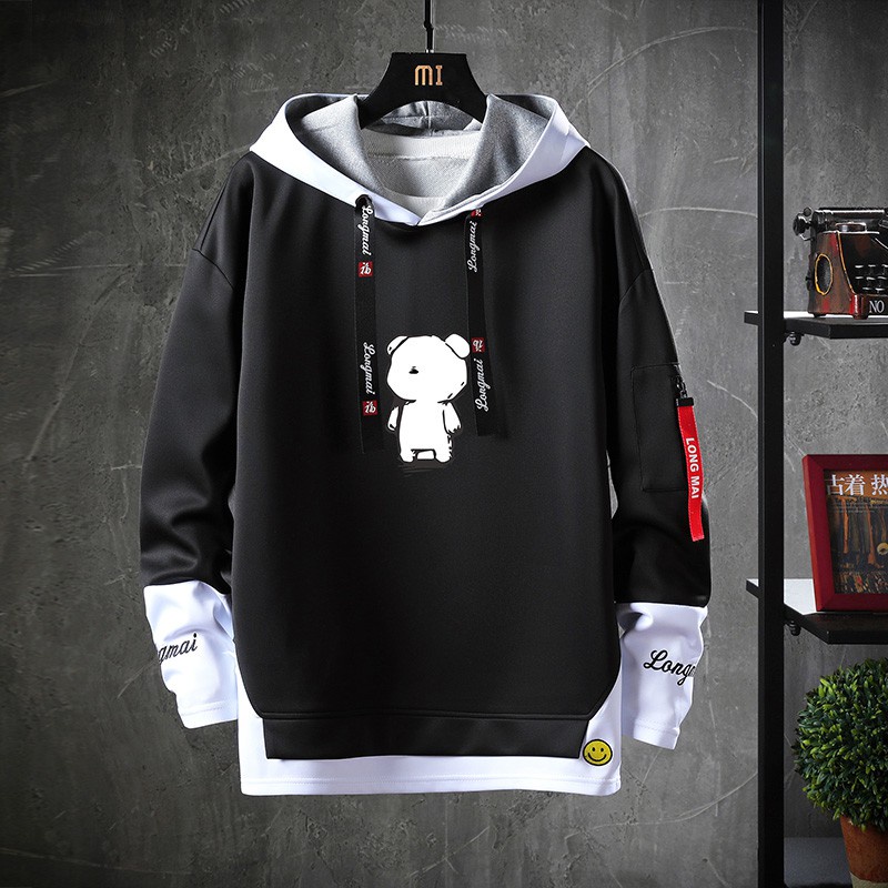 Áo Hoodie mỏng dáng rộng thời trang mùa thu trẻ trung 5 màu tùy chọn cho nam