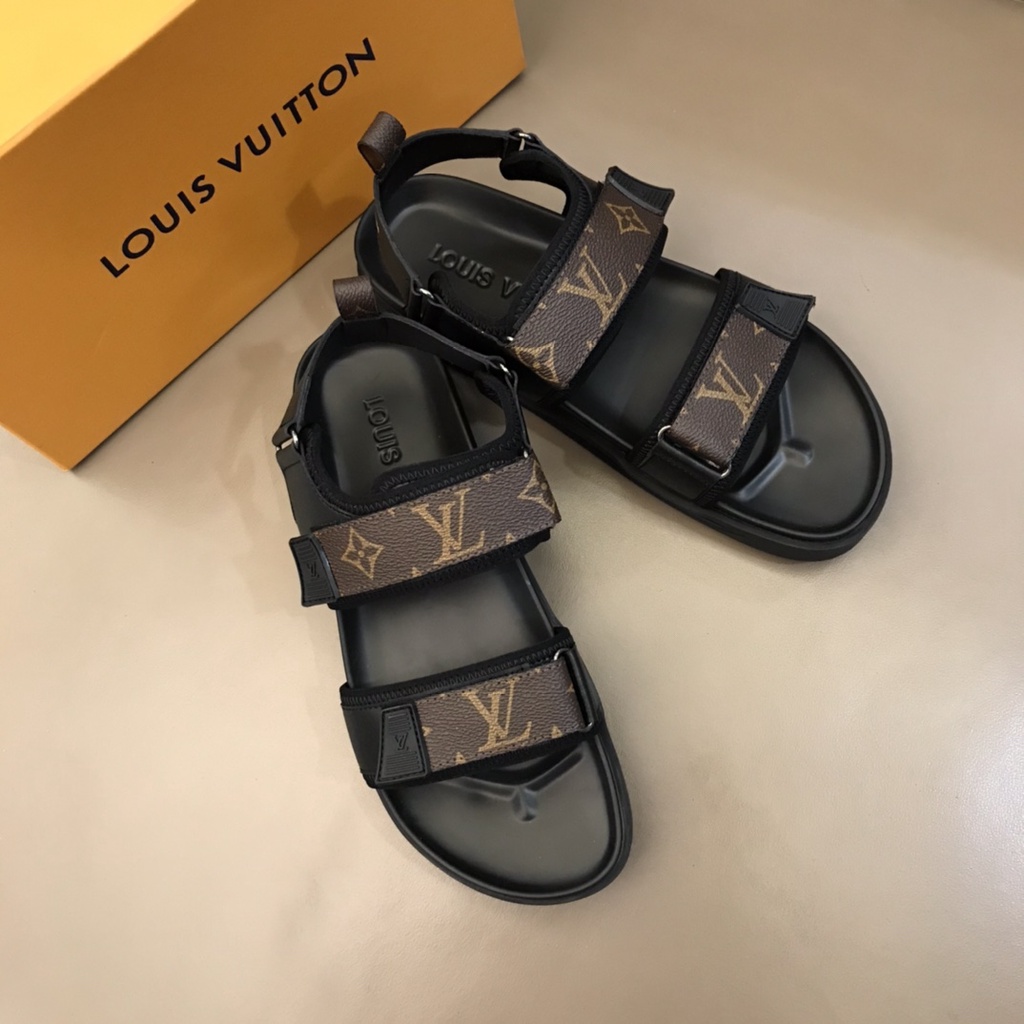 Xăng-đan nam da thật thời trang cao cấp Louis Vuitton LV phong cách trẻ trung, thời thượng