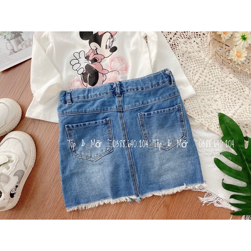 Chân váy bò mickey bé gái dư xịn