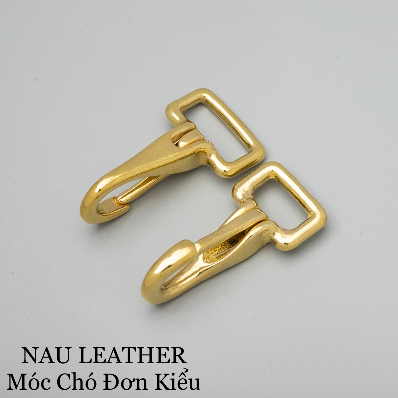 Móc chó đồng thau/ Móc dây đeo túi xách da thủ công