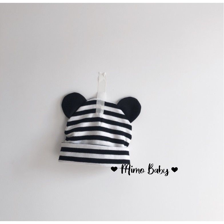 Mũ cotton tai chuột mickey cho bé - mũ trùm đầu (3-18m) MD157