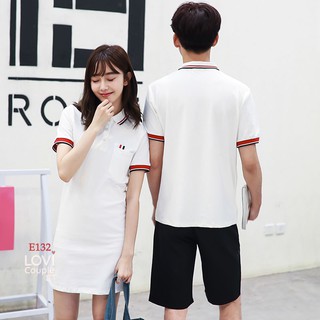 Đồ Đôi - ÁO ĐÔI - Áo váy thun đôi trắng E132 - LoviCouple - Có FeedBack