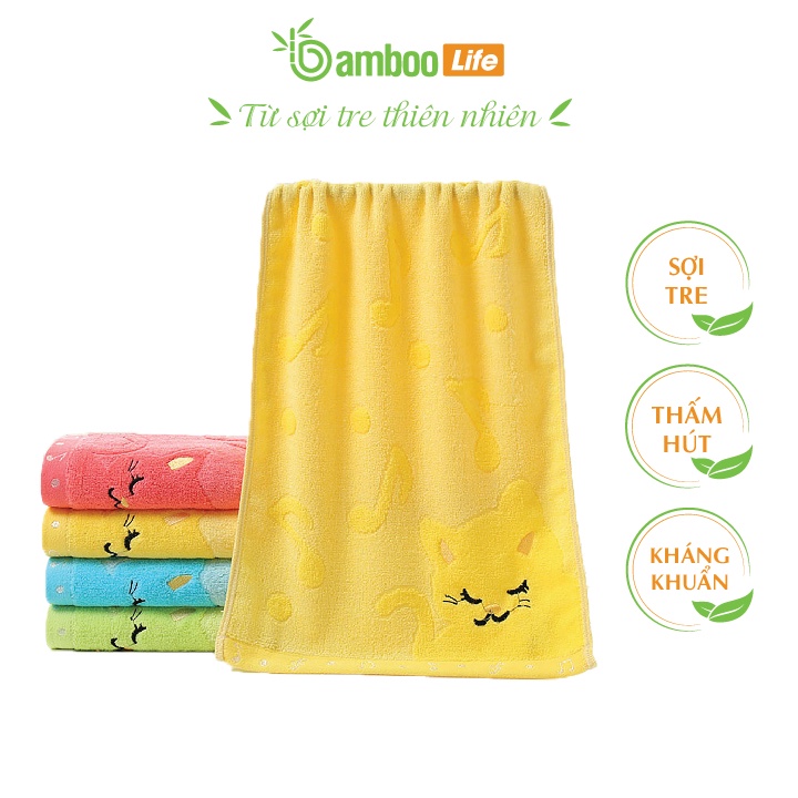 Khăn mặt sợi tre Bamboo Life BL056 mềm mại, thấm hút tốt, an toàn khi sử dụng, thân thiện với môi trường