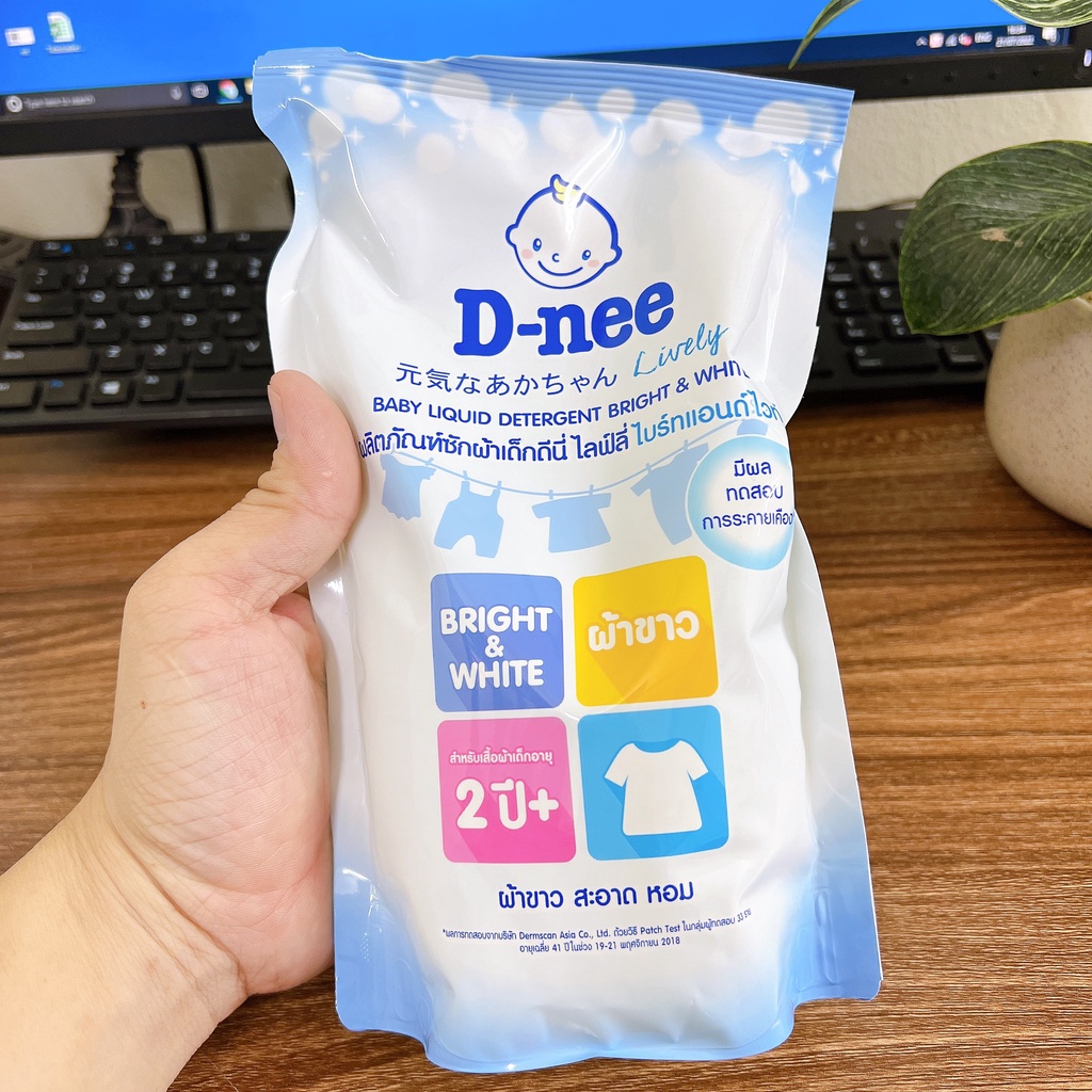 Nước giặt xả quần áo trẻ em DNEE dạng túi 550ml nhiều màu sắc