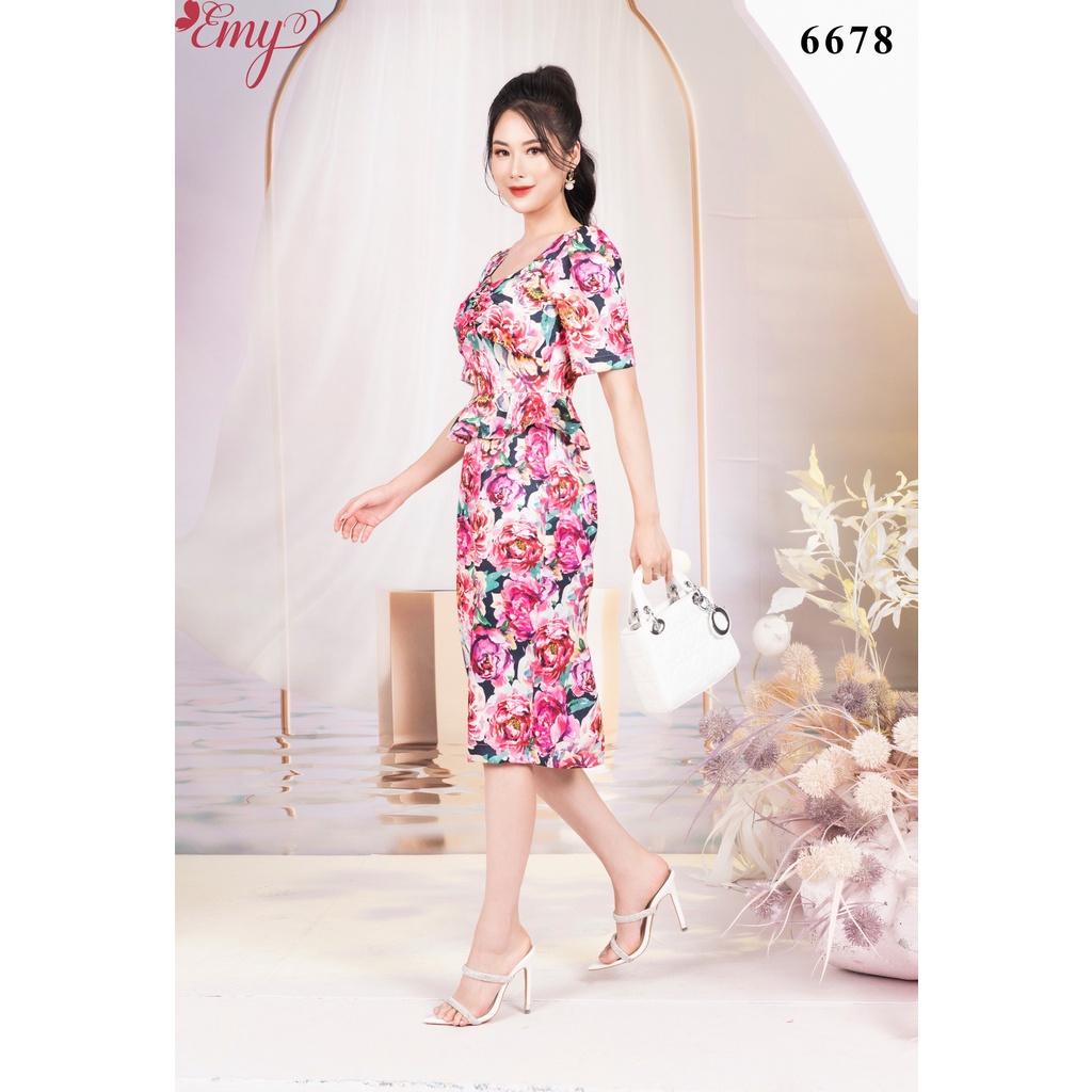 Đầm EMY EM6678 Body Bút Chì Peplum
