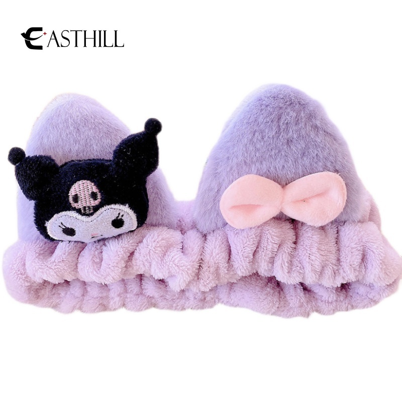 Băng Đô Rửa Mặt/Trang Điểm Co Giãn Hình Búp Bê Cinnamoroll Kuromi Mymelody Cho Nữ